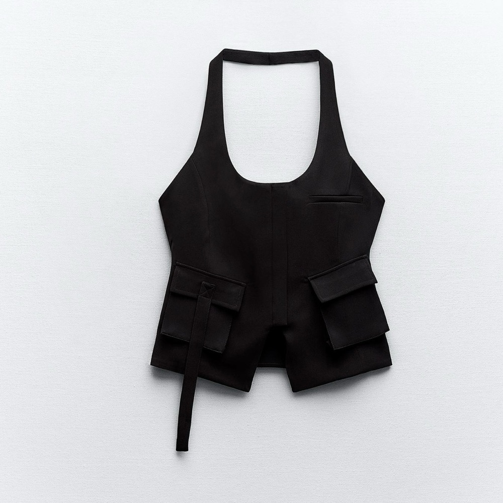 Zara Black Sleeveless Bustier Tank Top